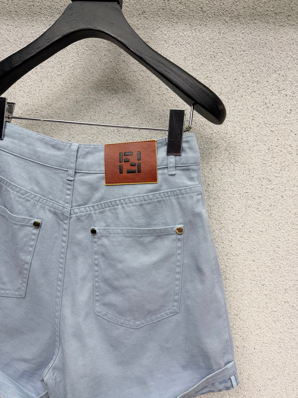FD Denim Shorts with Rolled-up Cuffs in Cotton 384276