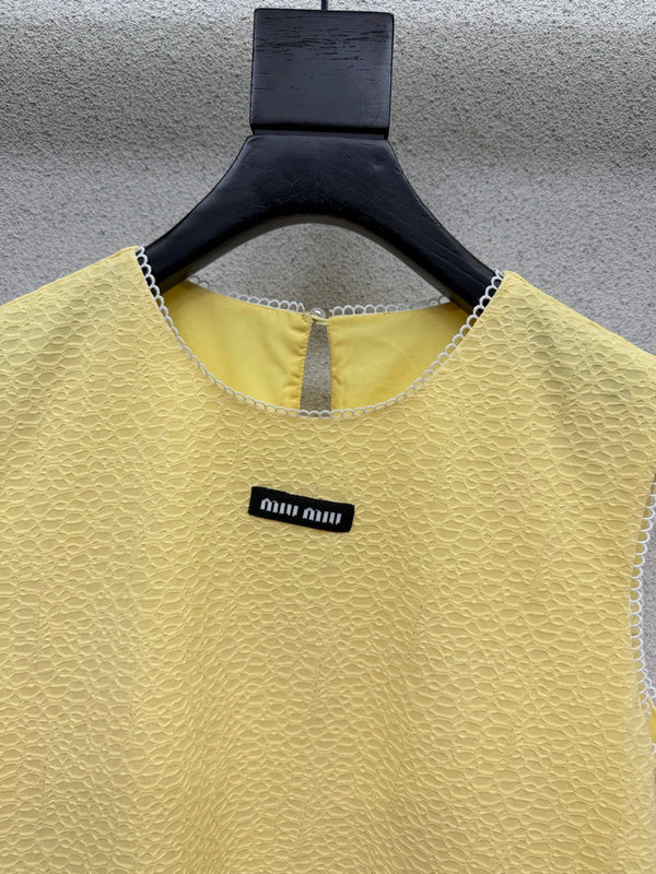 Miu Sleeveless Top Set Yellow in Polyester 386139