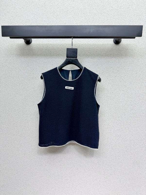 Miu Sleeveless Top Set Dark Blue in Polyester 386141
