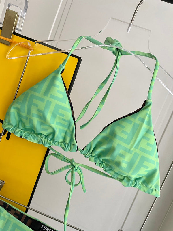 FF Reversible Swimsuit Green Polyamide 180507