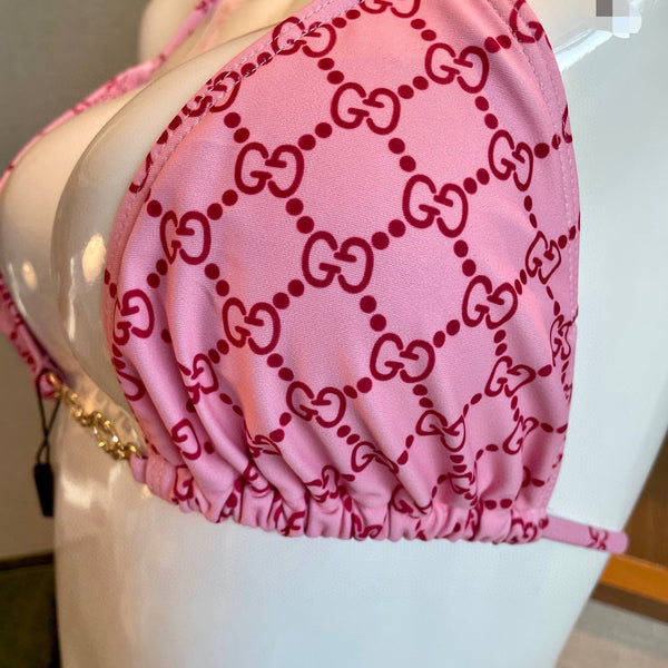 GG 26s Swimsuit Featuring Pink Gold Chain Link in Polyamide 241845