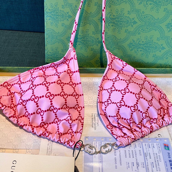 GG 26s Swimsuit Featuring Pink Gold Chain Link in Polyamide 241845