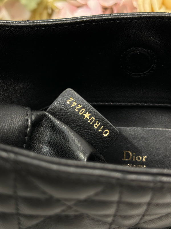 CD Lady Dior Shoulder Bag 27cm Black in Sheepskin 155546