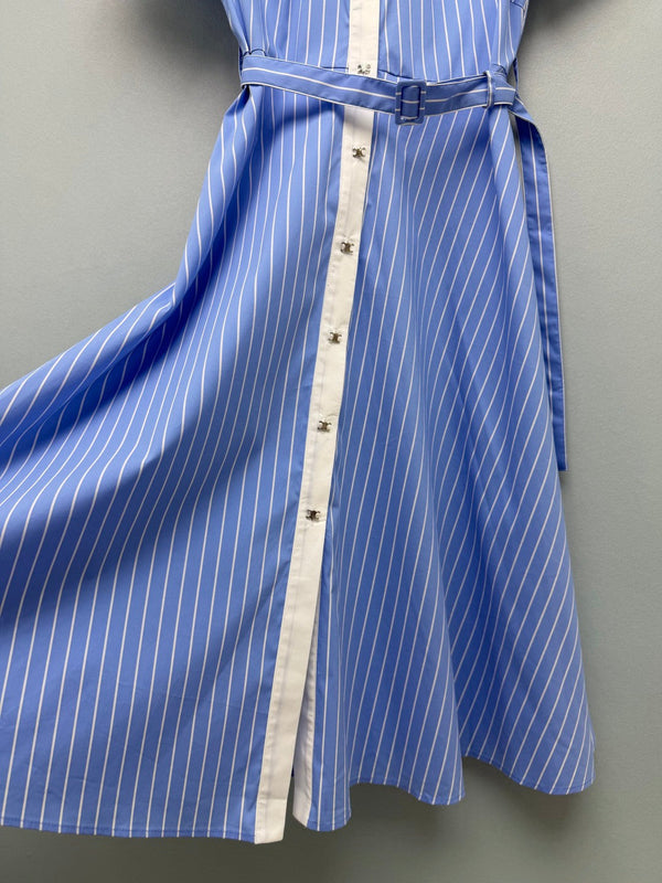 CL 26 Blue and White Striped Shirt Dress in Cotton 386781