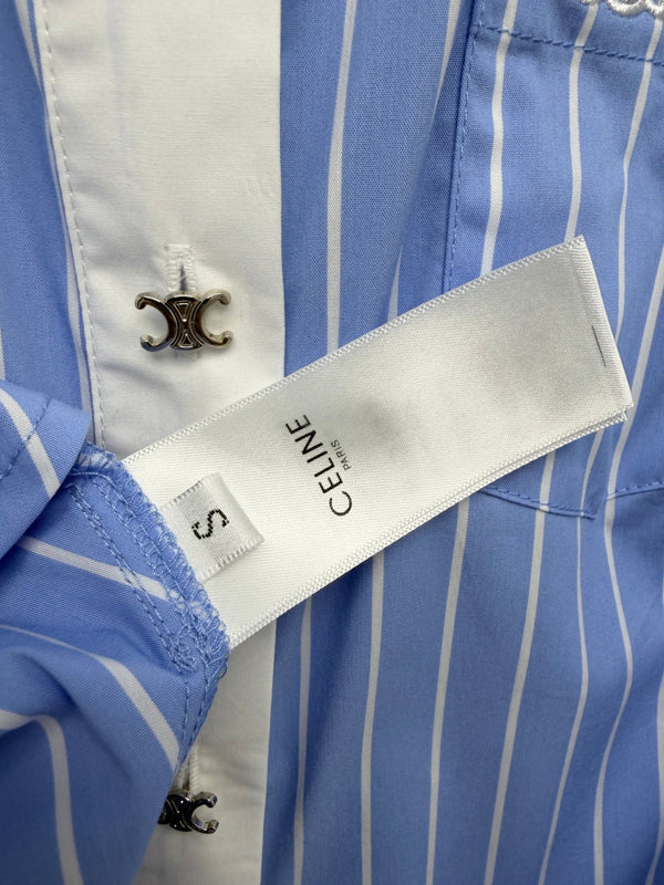 CL 26 Blue and White Striped Shirt Dress in Cotton 386781