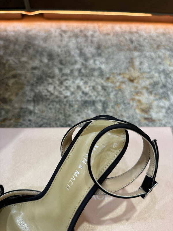 Sandales Mach 26 à talon de 90 mm en dentelle noire 804309