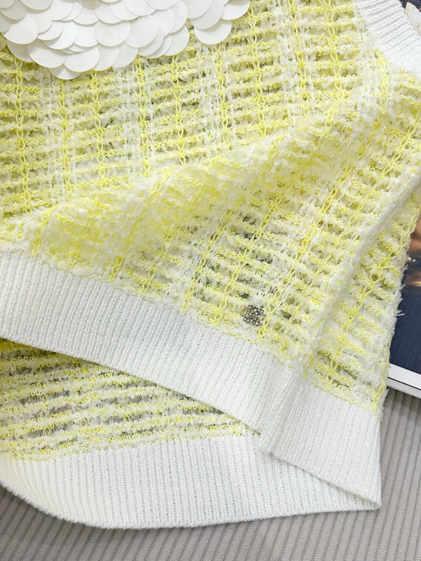 CC 26 Knit Vest Top Pale Yellow in Cotton 387593