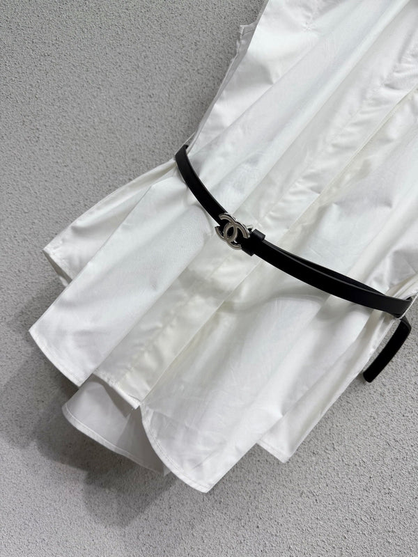 Chemise ajustée CC avec ceinture en coton 388485