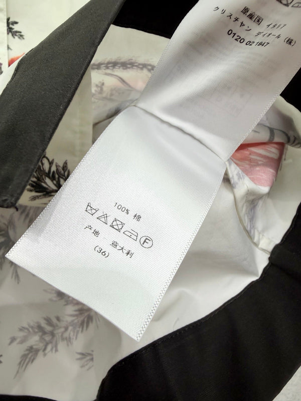 CD Printed Short-Sleeve Shirt White in Cotton 388351