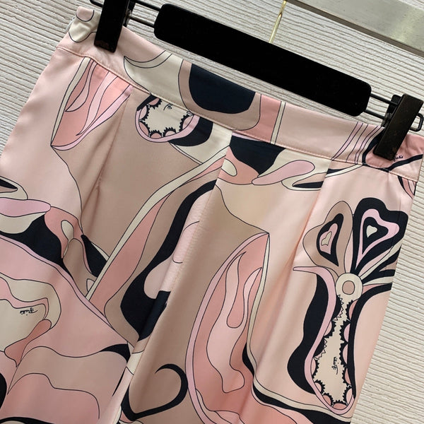 Pucci Orchidee Print Pants Pink in Cotton 380151