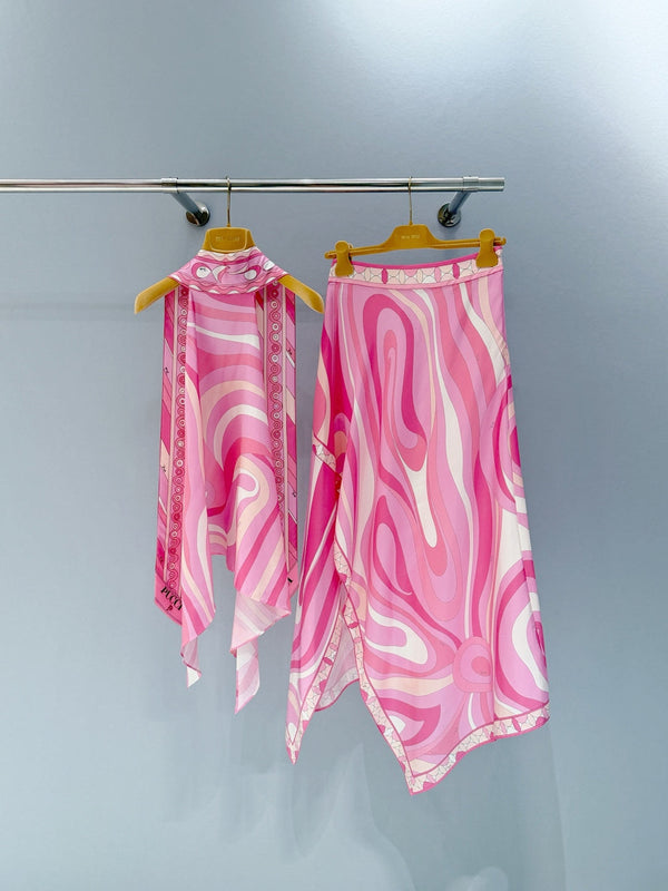 Pucci Pink Halter Top in Silk 379985