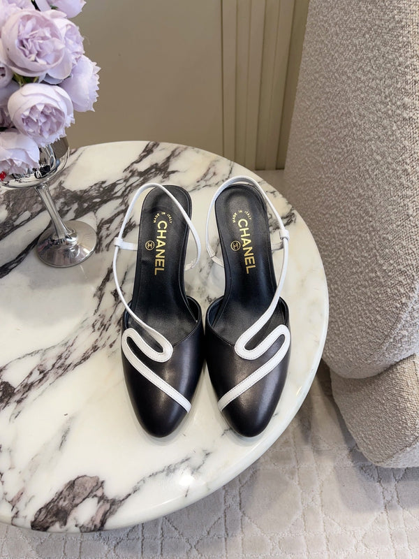CC 26 Color-Blocked High Heels 75mm Black in Leather 808100