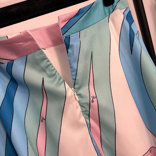 Pucci Color-blocked Printed Vest Top + irregular Slit High-waisted Skirt in 454900