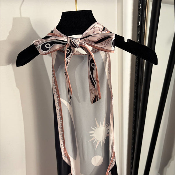 Pucci Sun Print Halter Neck Backless Sleeveless Vest Dress in 392408