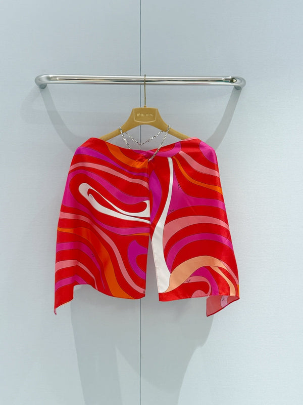 Pucci Halter Neck Top Red in Silk 323635