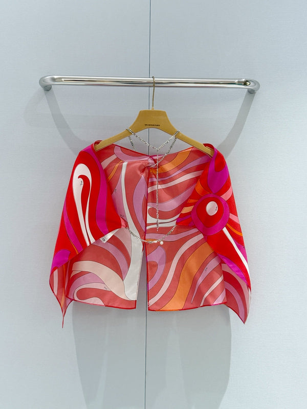 Pucci Halter Neck Top Red in Silk 323635