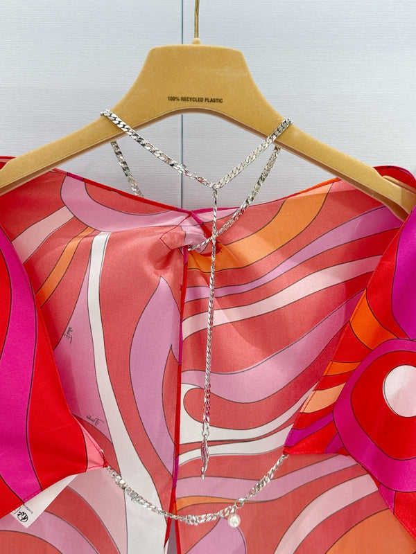 Pucci Halter Neck Top Red in Silk 323635