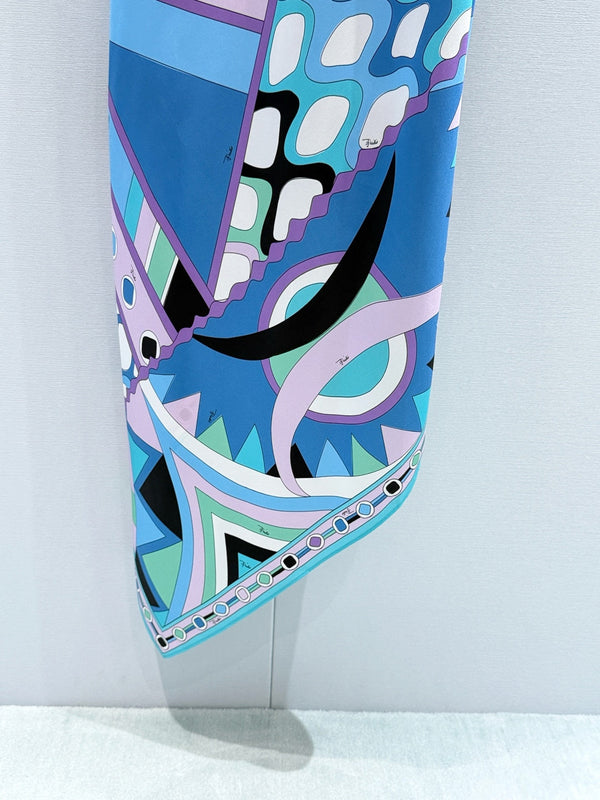 Pucci Vivara Silk Dress Blue 322231