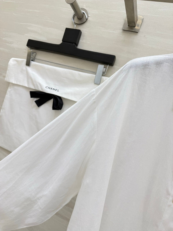 CC 26 Breeze Shirt White in Cotton-linen Fabric 388723