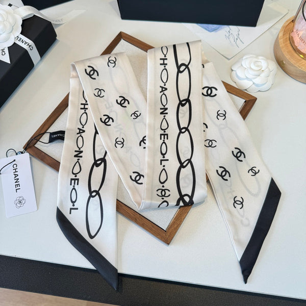 CC Twilly Mini Scarf White Silk Twill 290521