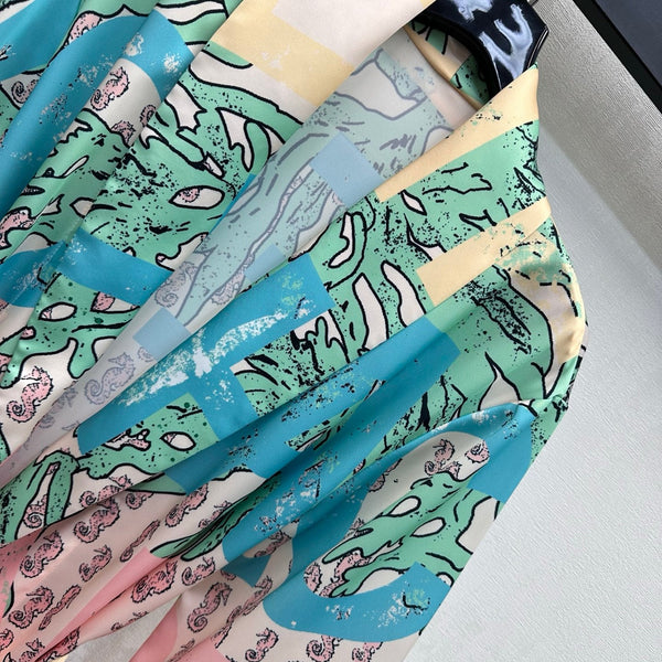 CC 26 Artistic Print Waistband Robe Colorful in Polyamide 389531