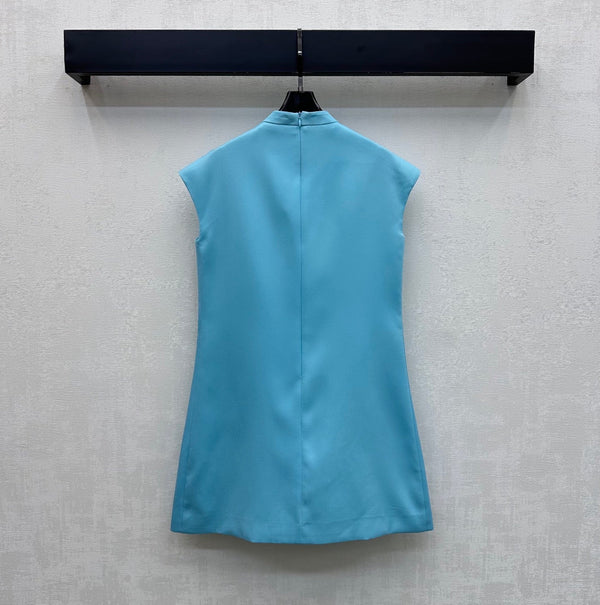 CD 26 Bow-Tie Vest Dress Blue in Cotton Fiber 389466