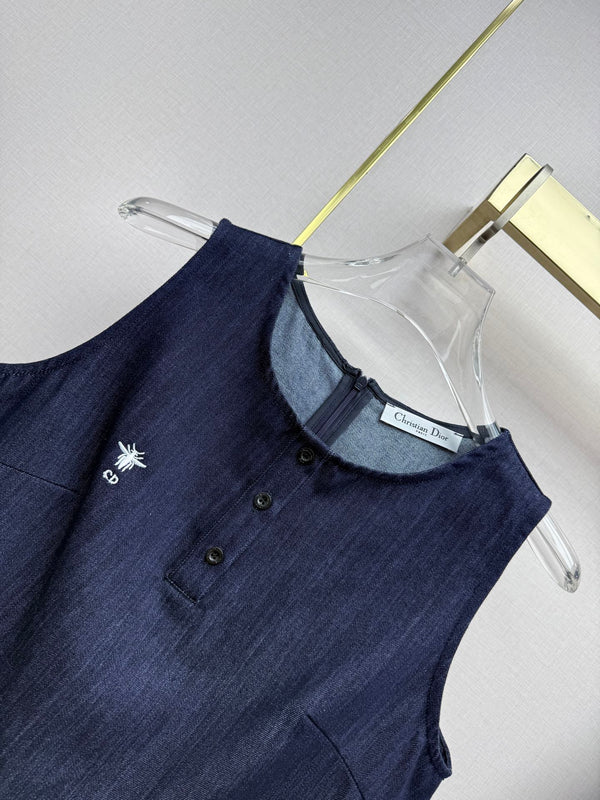 CD 26 Vest + Shorts Set Navy Blue in Cotton 389423
