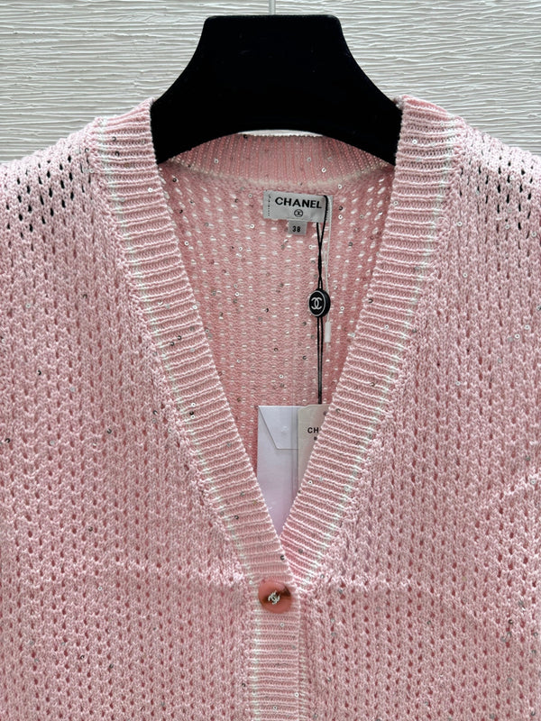 CC 2026 V-Neck Knitted Vest Cardigan Cotton 516750