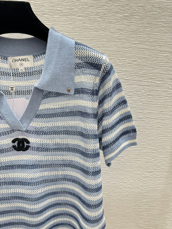 CC 2026 Striped Knitted Polo Shirt Wool 516777