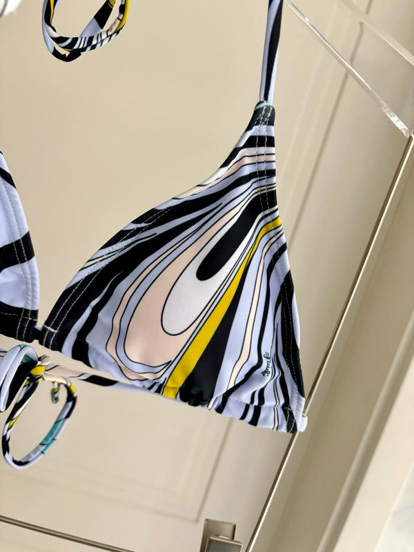 Pucci Printed Two-Piece Bikini Multicolor Cotton Blend 155431