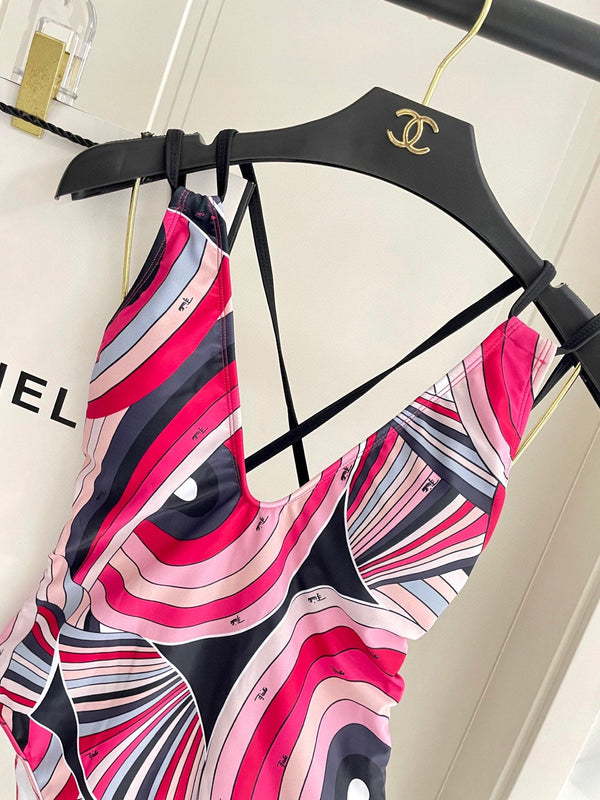 Pucci One-Piece Swimsuit Cotton Blend 882401