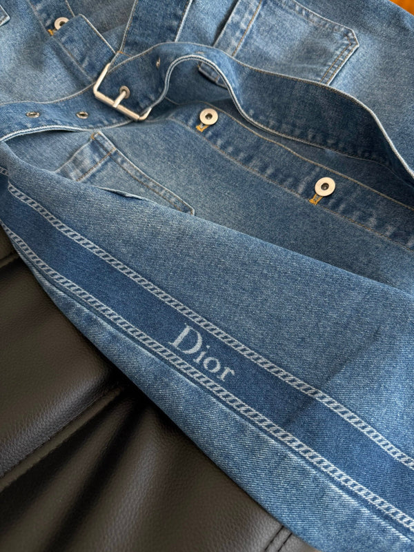 CD 2026 Denim Dress with Belt Blue Cotton 391780