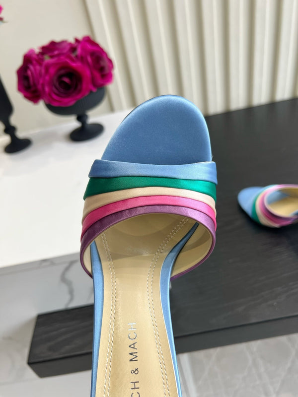 Mach Sandals 9.5cm Blue Ombre Satin 851917