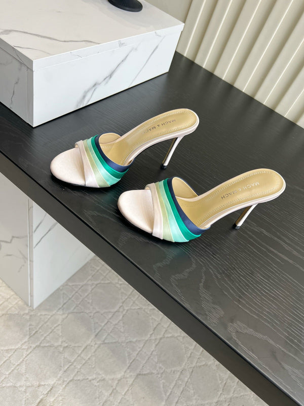 Mach Sandals 9.5cm Beige Ombre Satin 851916