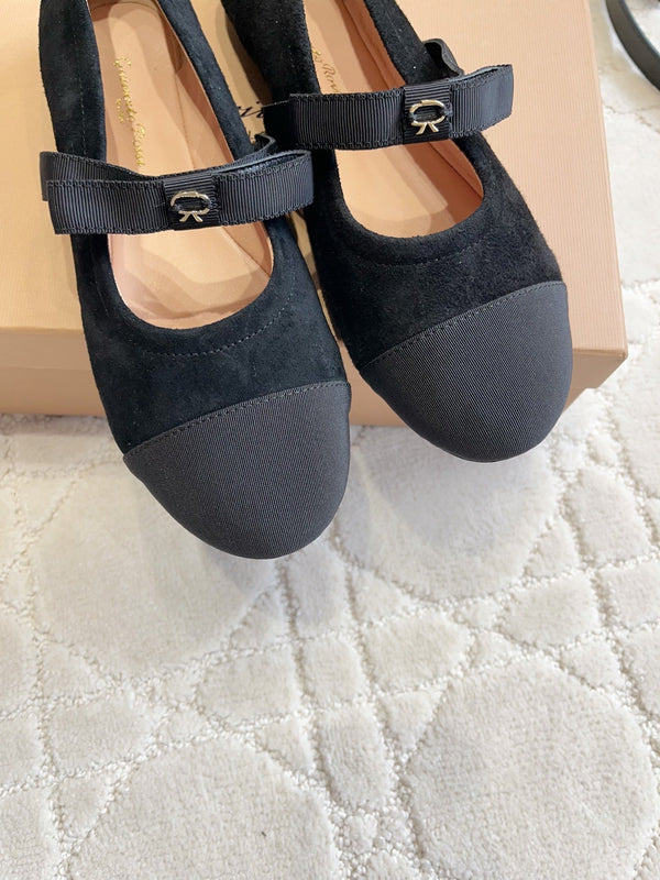 GR Mary Jane Flats Black Suede 851885