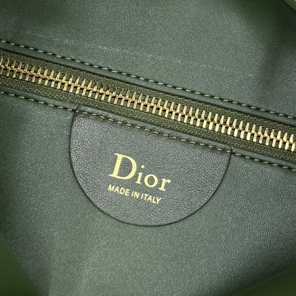 CD Diorly Shoulder Bag 31.5cm Olive Green Suede Leather 158558