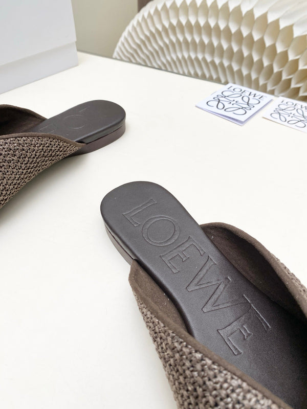 Loew Pebble Soft Slides Brown Lambskin Leather 881382