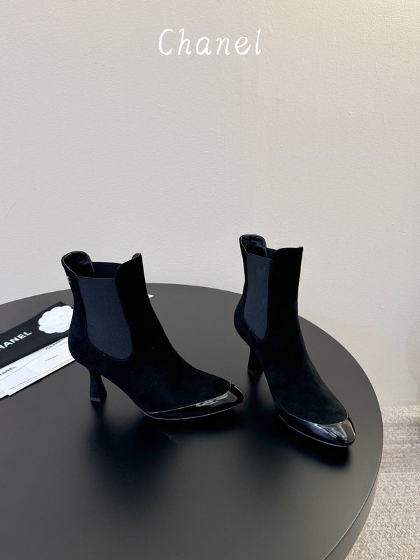 CC Stiletto Ankle Boots Black Suede 890934