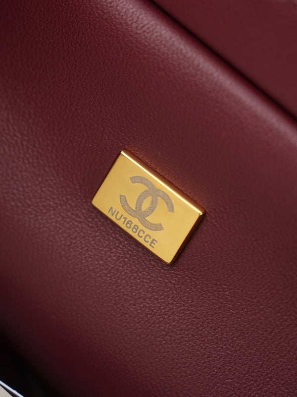 CC 26A Shopping Bag 23cm Burgundy Lambskin