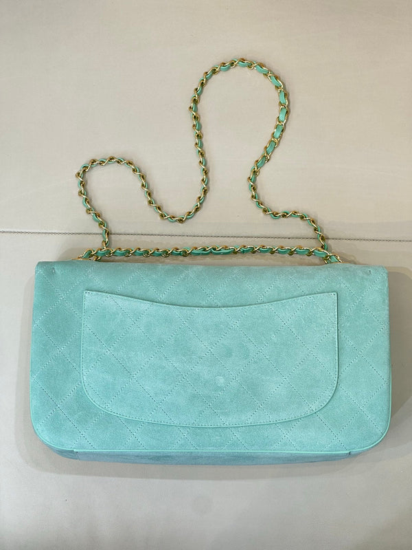CC 26s Maxi Souplissimo Flap Bag Mint Green Suede