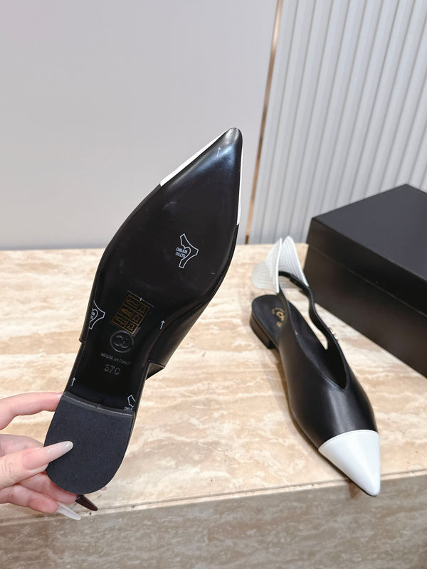 CC Métiers d'Art 2026 Slingback Flats Black Lambskin 898977