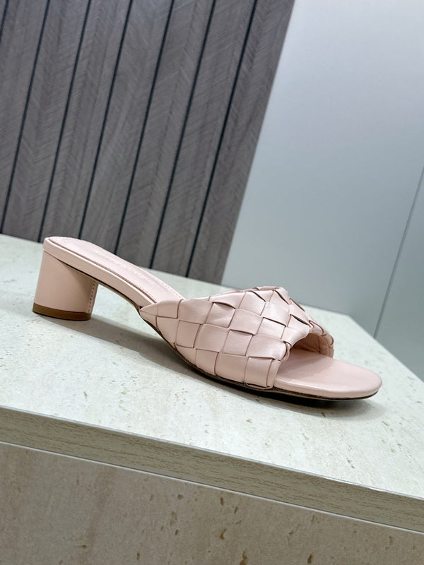 BV 26s Blink Intrecciato Mules 4.5cm Pink Leather 896578