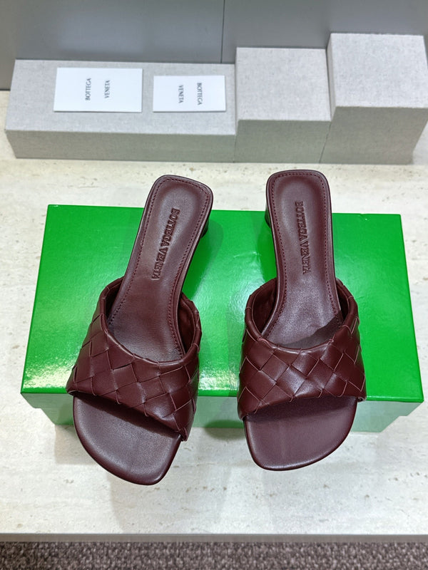 BV 26s Blink Intrecciato Mules 4.5cm Burgundy Leather 896577