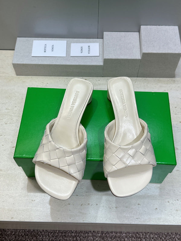 BV 26s Blink Intrecciato Mules 4.5cm Cream Leather 896575