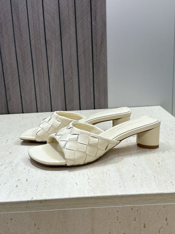 BV 26s Blink Intrecciato Mules 4.5cm Cream Leather 896575