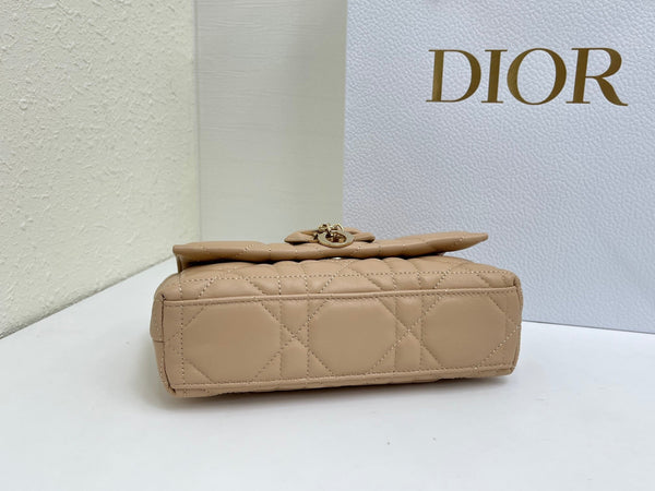 CD My Tender Top Handle Mini Bag 21cm Beige Macrocannage Leather 159477
