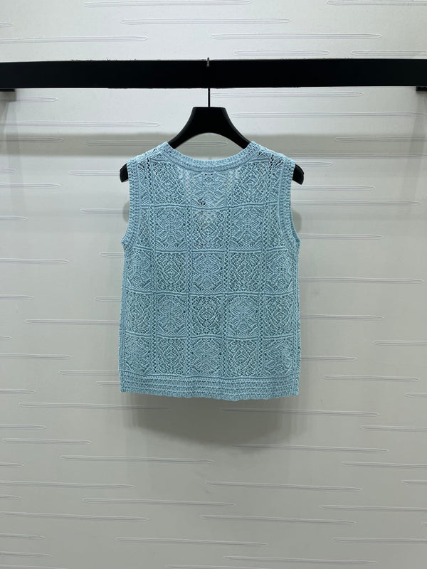 CC Openwork Knit Sleeveless Vest Tencel 406444