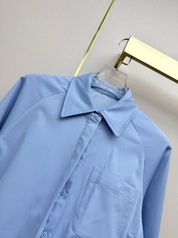 HM Elastic Hem Cropped Shirt Cotton 400246