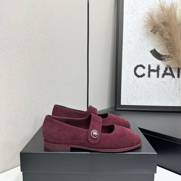 CC Mary Jane Flats Burgundy Suede 925650