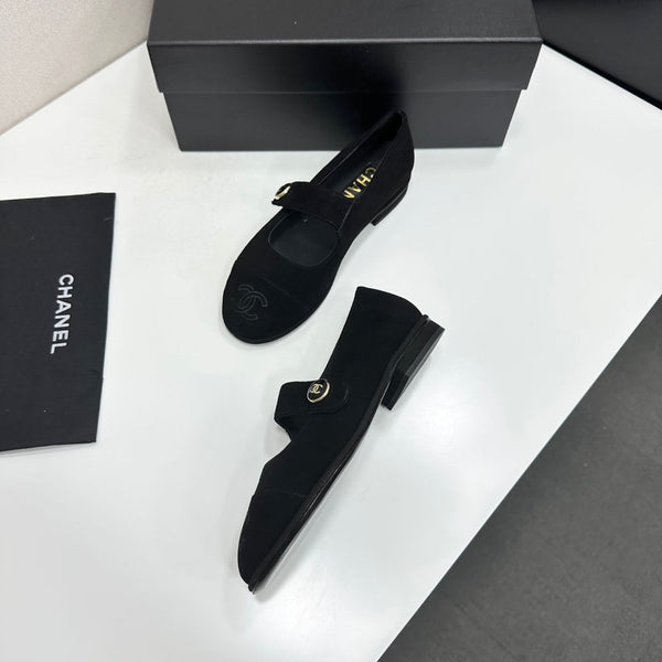 CC Mary Jane Flats Black Suede 925648